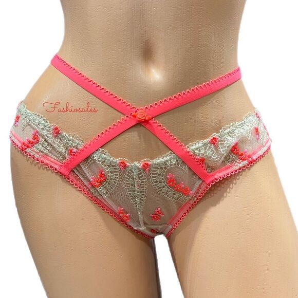 Victoria’s Secret Dream Angels Sweetheart Mesh Strappy Keyhole cheekini panty S - Picture 8 of 9